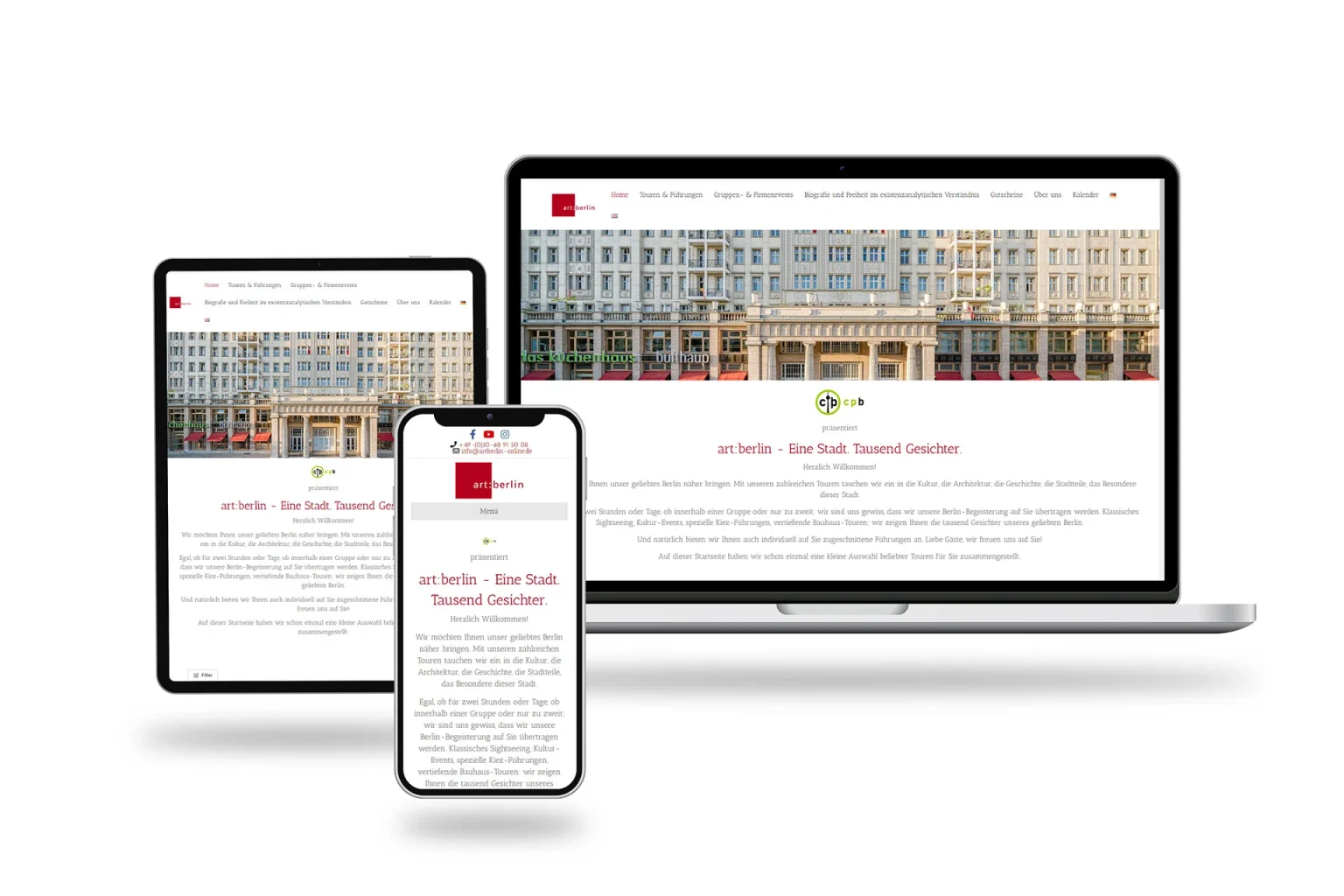 Einer unserer Kunden namens art:berlin - Webseite